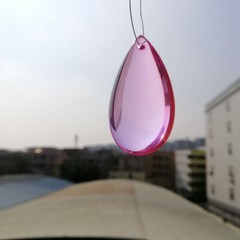 20Pcs 46mm Pink Crystal Smooth Drop Pendant Chandelier Lamp Lighting Parts
