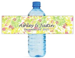 100 Watercolor Painting Wedding Anniversary Engagement Party Water Bottle labels
