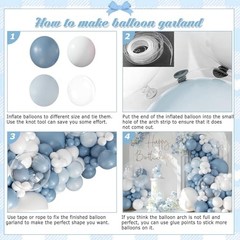 Balloon Arch Kit 132Pcs and White Balloon Arch Garland Kit Include Dusty Blue