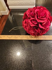 6″ Silk Hanging Red Roses Kissing Flower Pomander Ball Wedding Party Decoration
