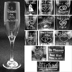 Set of 2 Personalized Toasting Flutes – Laser Engraved For Wedding Party Gifts