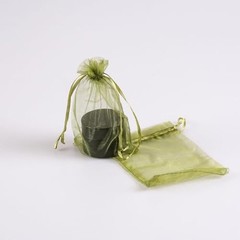 Pack of 100 Gift Organza Bags with 5×7 inch 1 Count (Pack of 100) Light Green