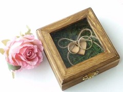 Rustic Country Barn Wedding Ring Box Holder. Wooden Ring Bearer Box Personalized