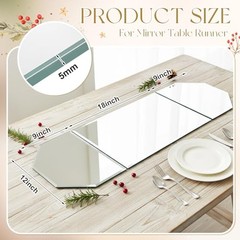 3 Pcs Irregular Glass Mirror Trays for Table – 5mm Thick Beveled