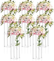 4 Pieces Tall Acrylic Vase Wedding Centerpieces Clear Flower Stand Column