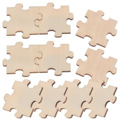 100Pcs DIY Wooden Puzzle Pieces Khaki for Arts Crafts Creative Projects