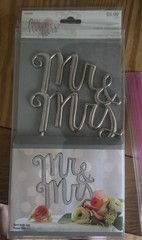 Mr & Mrs Silver Metal Letter Wedding Cake Topper, No Pattern, 1 Pack