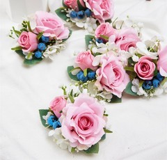 Meldel Pink Pocket Boutonniere for Men Wedding, Set of 6, Prom Corsages Flowe…