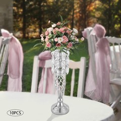 10PCS Silver Vases Wedding Centerpieces Flower Stand Table Decor Flower Vase