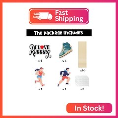 Set of 16 Running Theme Centerpiece Sticks – Track, Cross Country or Marathon Pa