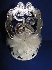 New Elegant 25th Wedding Anniversary Caketop with Love Doves & #25 Decor, #69