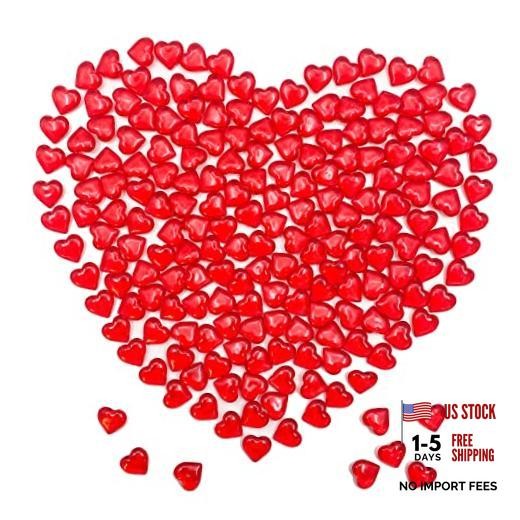 200pcs 3D Red Acrylic Heart, 22 mm Acrylic Hearts, Valentine’s Red-22mm-200pcs