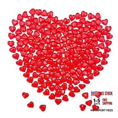 200pcs 3D Red Acrylic Heart, 22 mm Acrylic Hearts, Valentine’s Red-22mm-200pcs