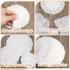 5 Sizes Paper Doilies, 150 Pcs Lace Doilies Paper Round Disposable Placemats