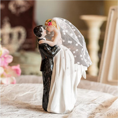 Modern Wedding Cake Toppers Bride and Groom Handmade Figurine for Decoration,…
