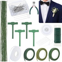 DIY Floral Arrangement Kit – Boutonniere Pins, Wires & Elegant Ribbon Included