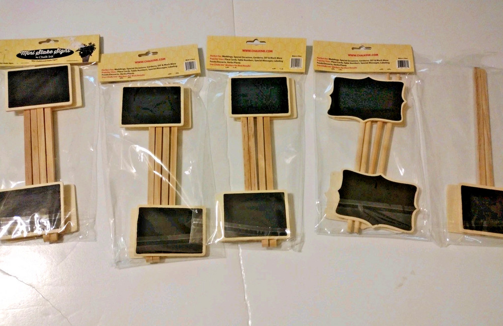 Mini Chalkboard Stake Signs. Sign Is 2.5 x 2″. Lot of 18