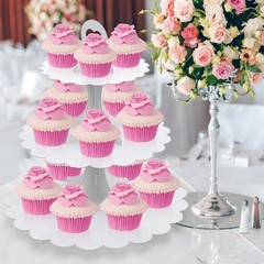 Versatile White Cardboard Cupcake Tower – Perfect for Celebrations & Easy to Use