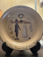 EUC ** No Chips Or Cracks! Decorative Marriage Plate With Stand