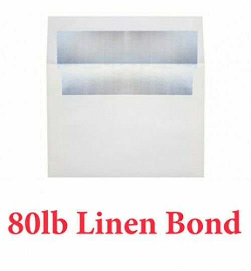 A7 Greeting Card Envelopes – Classic Linen Avon Brilliant White with Foil Lining