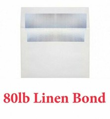 A7 Greeting Card Envelopes – Classic Linen Avon Brilliant White with Foil Lining