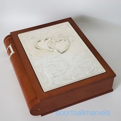 Lenox Wedding Promises Book Shelf Album Wood & Silver Tone for 160 Photos