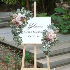 Wedding Arch Swag, White Pink Rose Eucalyptus Greenery Arrangement