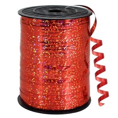 500 Yards Ribbon Crimped Curling, Balloon String Shiny Metallic Roll for Red