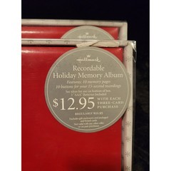 Hallmark Recordable Holiday Memory Album Red Christmas Photo Book 10 Pg