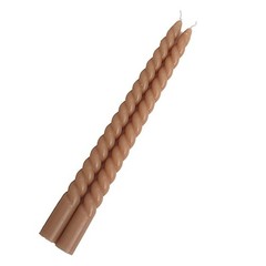 Taper Candles 12 Unscented Beige 11 in Long Spiral Premium Wax 11″,