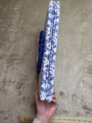 Vtg Blue White Floral Lace Photo Album 3-Ring Binder Grannycore Cottage-core