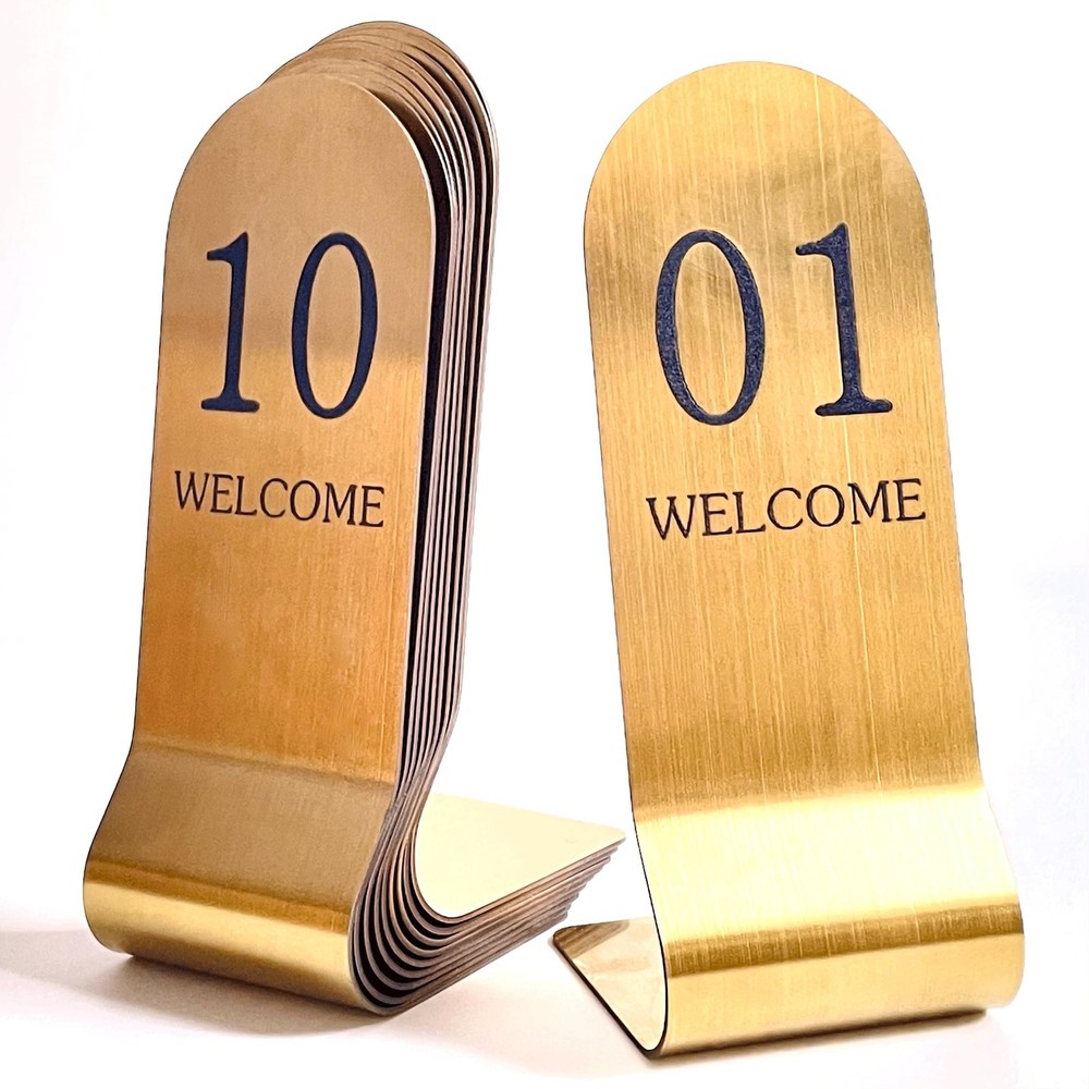SIWOT 6/8 Inches Height Stainless Steel Place Cards 10pcs/Set Double Sided St…