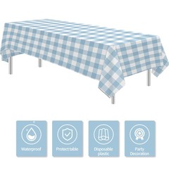Suhelkit Light Blue Gingham Party 55 inches x 86 inches, Multi Color
