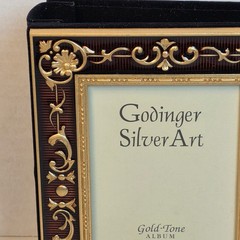 Godinger Silver Art Baroque Gold Tone Red Brown Epoxy 4×6 Photo Album 100 Photos