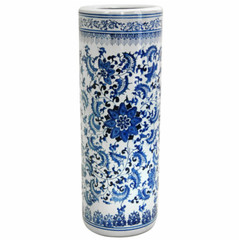 24″ Blue & White Extra Tall Waterproof Porcelain Entry Hallway Umbrella Stand