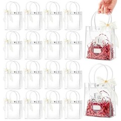 PCS Clear Plastic Gift Bags with Handles, 5.9 x 4.92 x 50 5.9×4.92×2.75 Inch