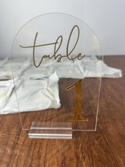 Set of 14 Acrylic Wedding Table Numbers (1–14) with Stands
