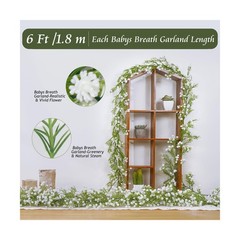 Dolicer 2 Pcs Babys Breath Artificial Flowers Vines, Faux White… Fast USA SHIP