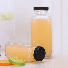 Encheng Vintage Water Bottles,Glass Drinking Bottles 16oz,Square Beverage 500…