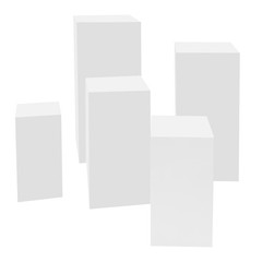 5 Pack Modern Square Cake Pedestal Stands Iron White For Cake Shops Weddings