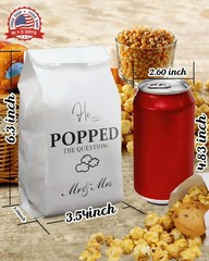 48pcs He Popped the Question Popcorn Bags – Engagement, Bridal Shower, Wedding P