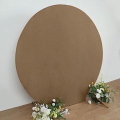 TAUPE 7.5 ft Fitted Spandex Round BACKDROP STAND COVER Party Wedding Decorations