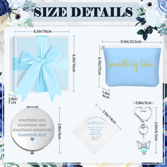 Something Blue Wedding Gift Set – Embroidered Handkerchief Angel Bouquet Charm B