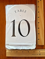 NEW Wedding, Event Table Numbers w/ Stands 1-10, 5×7 Acrylic Display White Arch