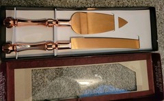 Rose Gold Cake Knife & Server Set In Elegant Packaging By Home Styles New