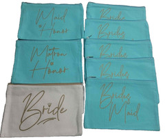 Wedding Makeup Toiletry Bags Bride Maid of Honor Bridesmaid Gifts Turquoise NEW