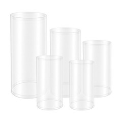 Wedding Table Flower Stand Clear Cylinder Pedestal Set 5 Pcs 77 Lbs Capacity