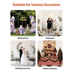 Uimoso Wedding Arch Backdrop 3 PCS Metal Stand 8′ 7.2′ 6.6′ Events Decor Party