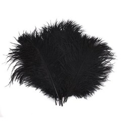 12 pcs 24-26″ long Black Genuine Ostrich FEATHERS Wedding Party Centerpieces