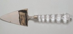 Mikasa Two-Piece Silver Plated Cake Server & Cake Knife Set Glass Handles Boxed